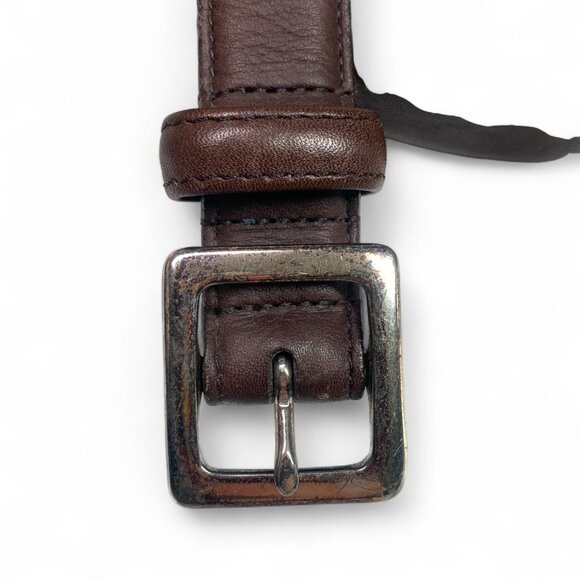 Coach Women's Mahogany Brown Leather Belt With Silver Buckle 3924 Size Large - Picture 4 of 6